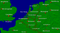 Beneluxstaaten Städte + Grenzen 800x450
